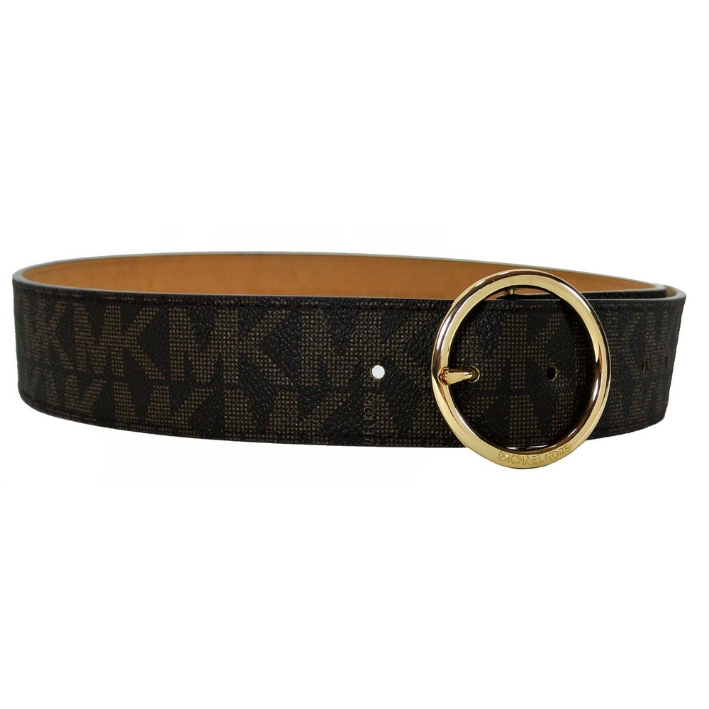 Michael Kors Women's Belt, Signature Logo Wide Belt - Brown, Medium